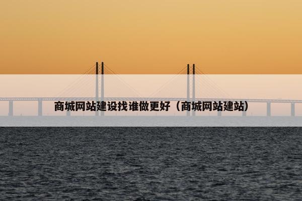 商城网站建设找谁做更好（商城网站建站）