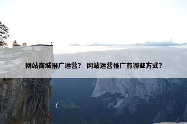 网站商城推广运营？ 网站运营推广有哪些方式？