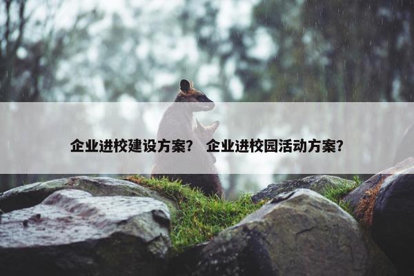 企业进校建设方案？ 企业进校园活动方案？