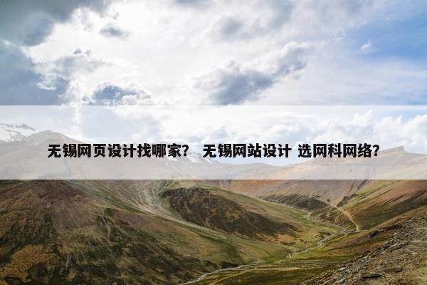 无锡网页设计找哪家？ 无锡网站设计 选网科网络？
