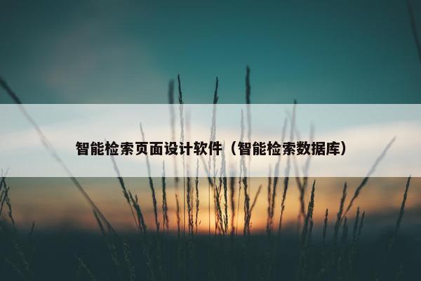 智能检索页面设计软件（智能检索数据库）
