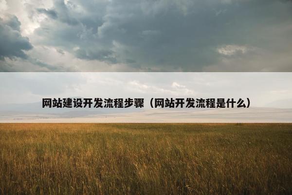 网站建设开发流程步骤（网站开发流程是什么）