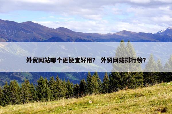外贸网站哪个更便宜好用？ 外贸网站排行榜？