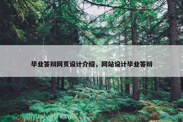 毕业答辩网页设计介绍，网站设计毕业答辩