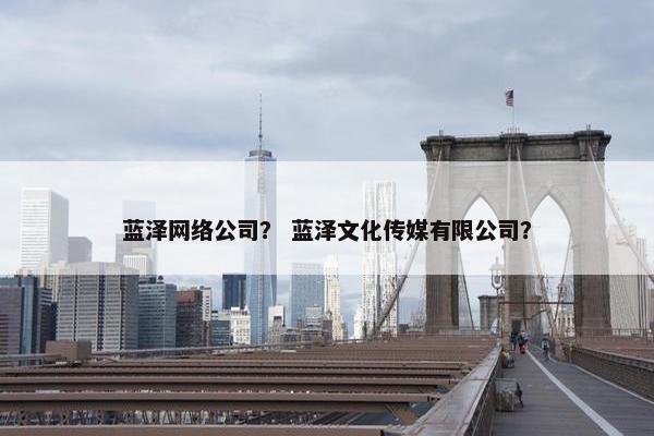 蓝泽网络公司？ 蓝泽文化传媒有限公司？