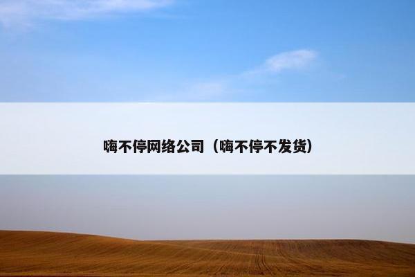 嗨不停网络公司（嗨不停不发货）
