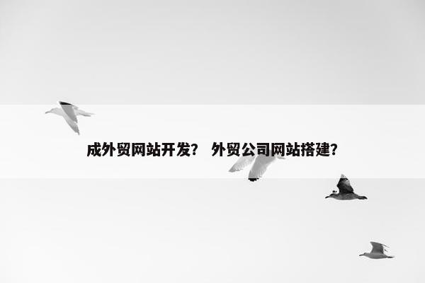 成外贸网站开发？ 外贸公司网站搭建？