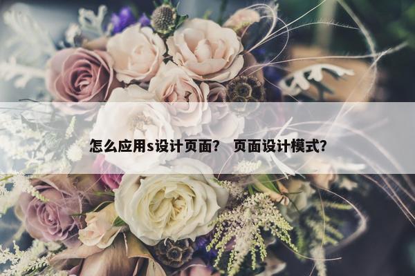 怎么应用s设计页面？ 页面设计模式？