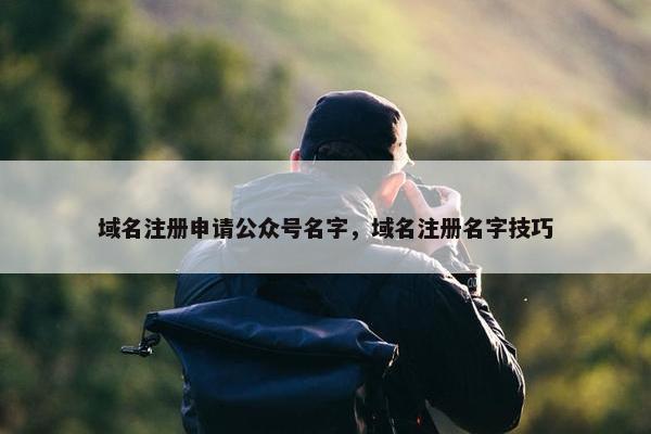 域名注册申请公众号名字，域名注册名字技巧