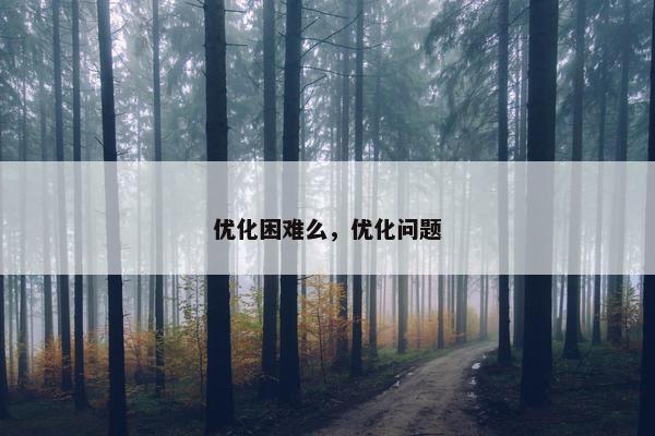 优化困难么，优化问题