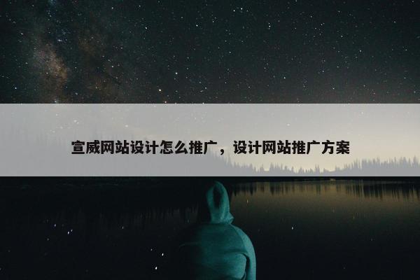 宣威网站设计怎么推广，设计网站推广方案