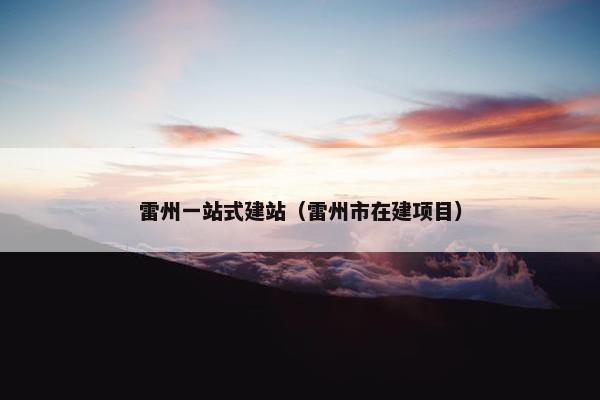 雷州一站式建站（雷州市在建项目）
