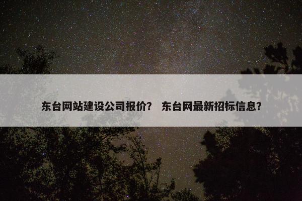 东台网站建设公司报价？ 东台网最新招标信息？