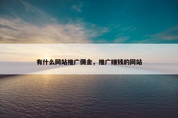有什么网站推广佣金，推广赚钱的网站