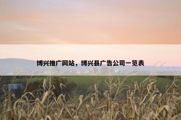 博兴推广网站，博兴县广告公司一览表