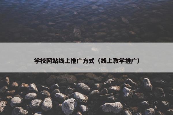 学校网站线上推广方式（线上教学推广）