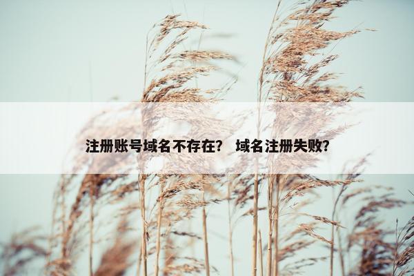 注册账号域名不存在？ 域名注册失败？