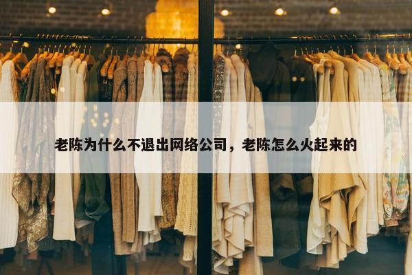 老陈为什么不退出网络公司，老陈怎么火起来的