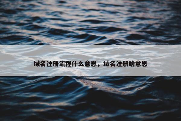 域名注册流程什么意思，域名注册啥意思