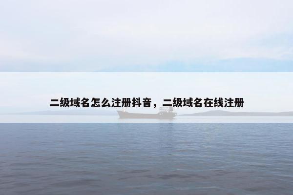 二级域名怎么注册抖音，二级域名在线注册