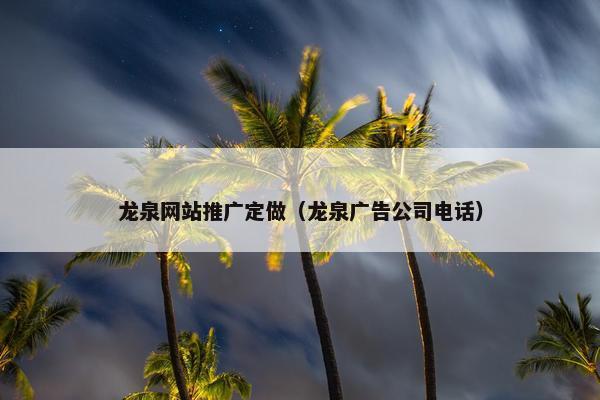 龙泉网站推广定做（龙泉广告公司电话）