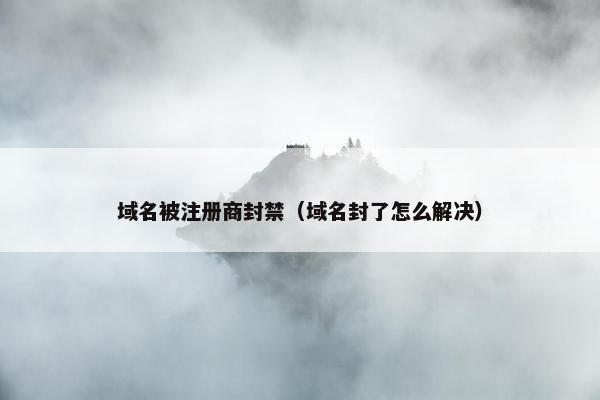 域名被注册商封禁（域名封了怎么解决）