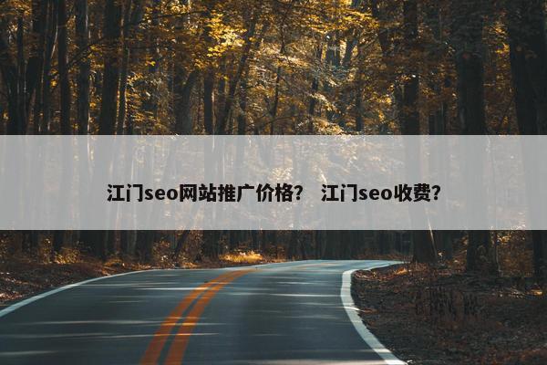 江门seo网站推广价格？ 江门seo收费？