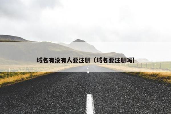 域名有没有人要注册（域名要注册吗）