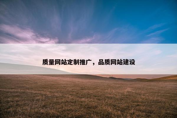 质量网站定制推广，品质网站建设