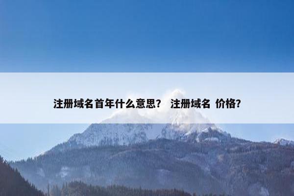 注册域名首年什么意思？ 注册域名 价格？