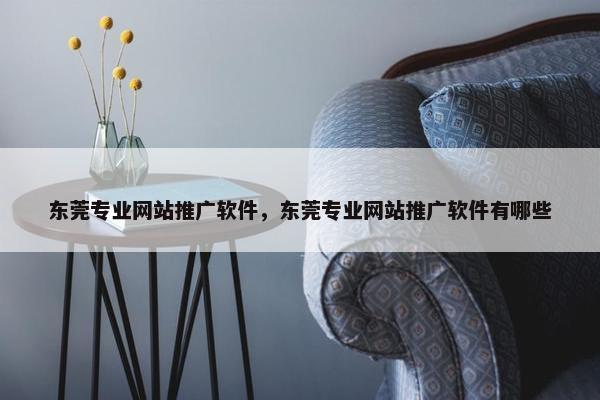 东莞专业网站推广软件，东莞专业网站推广软件有哪些