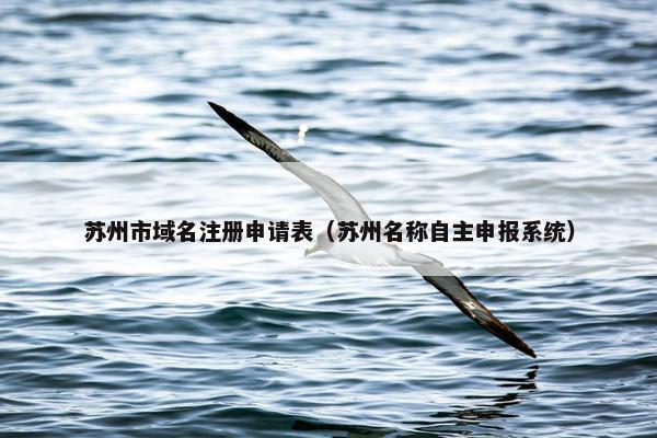 苏州市域名注册申请表（苏州名称自主申报系统）
