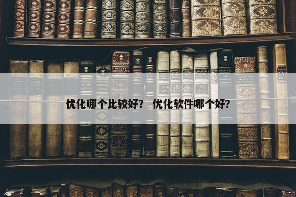 优化哪个比较好？ 优化软件哪个好？