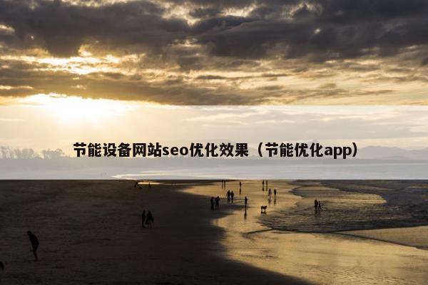 节能设备网站seo优化效果（节能优化app）