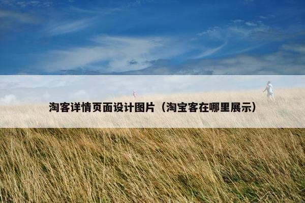 淘客详情页面设计图片（淘宝客在哪里展示）