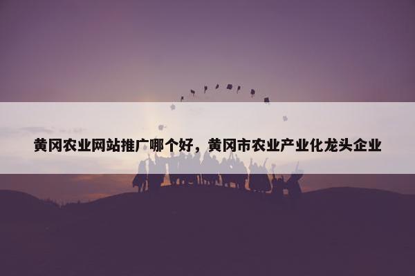 黄冈农业网站推广哪个好，黄冈市农业产业化龙头企业