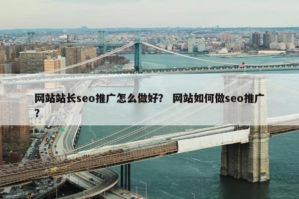 网站站长seo推广怎么做好？ 网站如何做seo推广？