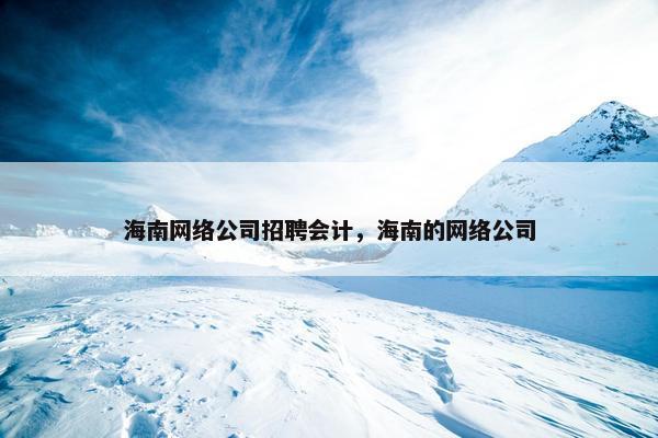 海南网络公司招聘会计，海南的网络公司