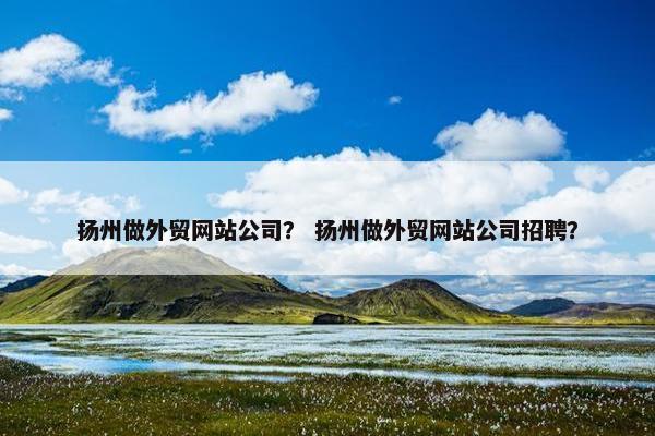 扬州做外贸网站公司？ 扬州做外贸网站公司招聘？