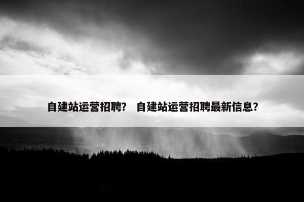 自建站运营招聘？ 自建站运营招聘最新信息？