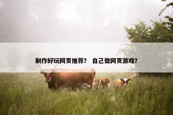 制作好玩网页推荐？ 自己做网页游戏？