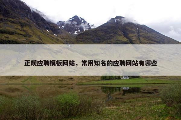 正规应聘模板网站，常用知名的应聘网站有哪些