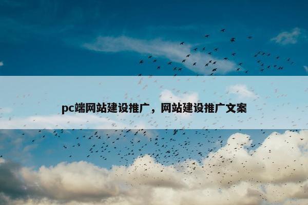 pc端网站建设推广，网站建设推广文案