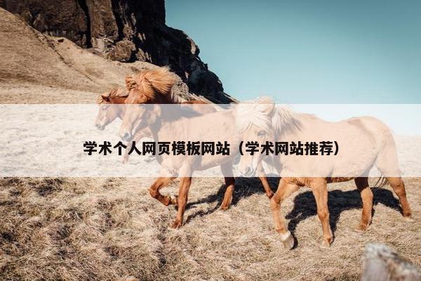 学术个人网页模板网站（学术网站推荐）