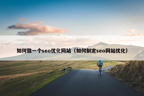 如何做一个seo优化网站（如何制定seo网站优化）