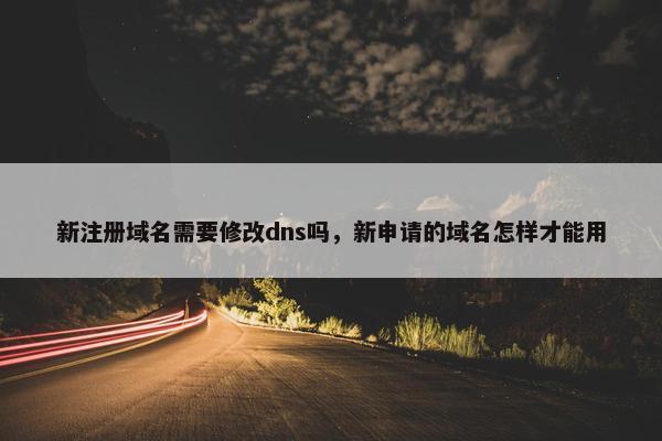 新注册域名需要修改dns吗，新申请的域名怎样才能用