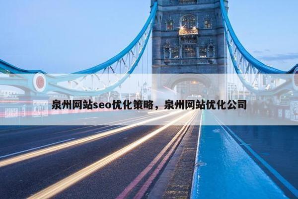 泉州网站seo优化策略，泉州网站优化公司
