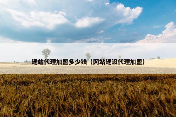 建站代理加盟多少钱（网站建设代理加盟）