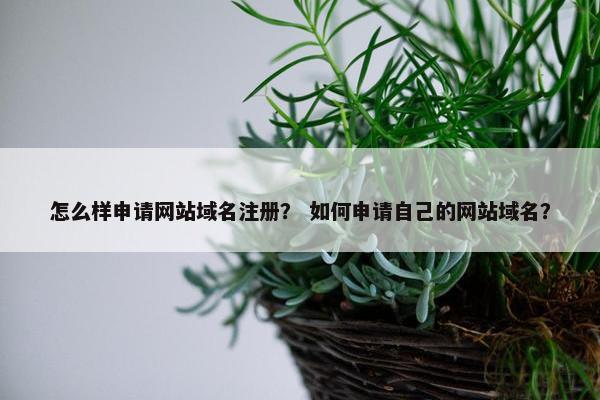 怎么样申请网站域名注册？ 如何申请自己的网站域名？