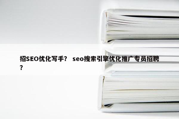 招SEO优化写手？ seo搜索引擎优化推广专员招聘？
